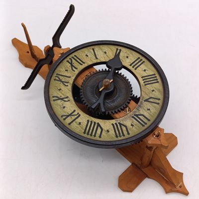 Vintage crafter's wall clock - working but weights missing