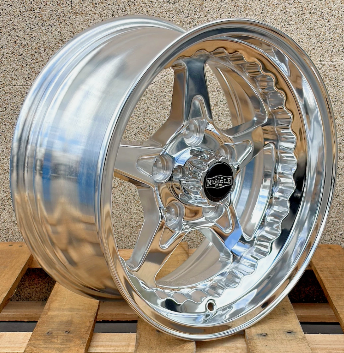 CTM MUSCLE DRAGSTAR II FULL POLISHED Size:15x7J ***CUSTOM FITMENT*** ET:0P
