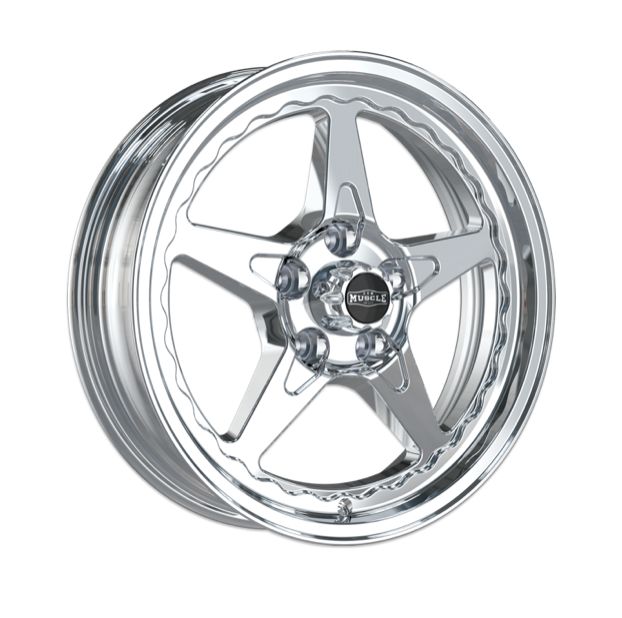 CTM MUSCLE DRAGSTAR II FULL POLISHED 17x5.0 FRONT RUNNERS PCD:5/114.3 ET:0  (FORD FALCON / MUSTANG FITMENT)