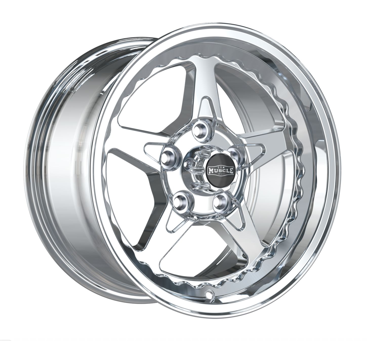 CTM MUSCLE DRAGSTAR II FULL POLISHED Size:15x8J ***CUSTOM FITMENT*** ET:0P