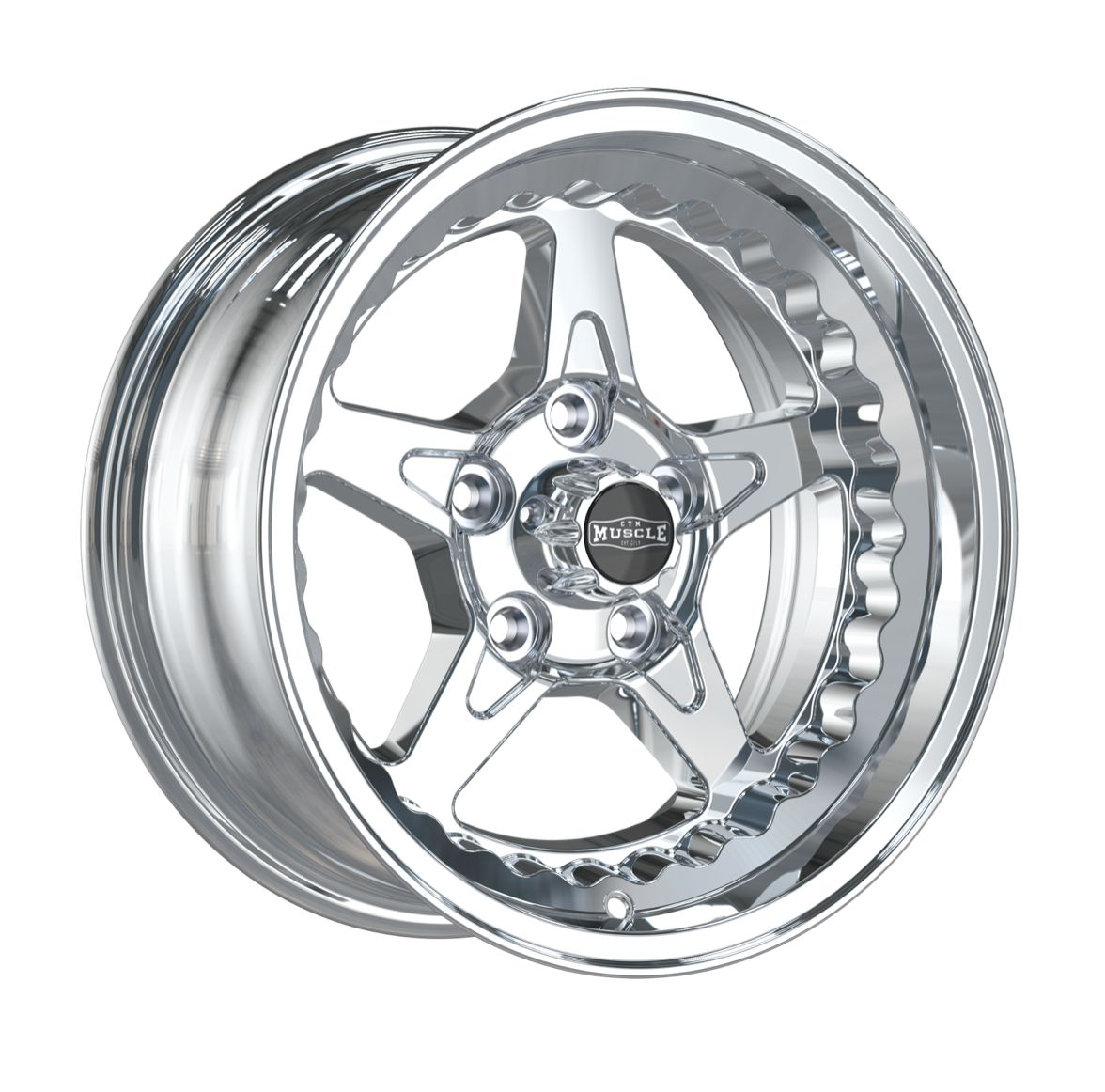 CTM MUSCLE DRAGSTAR II FULL POLISHED Size:15x7J ***CUSTOM FITMENT*** ET:0P
