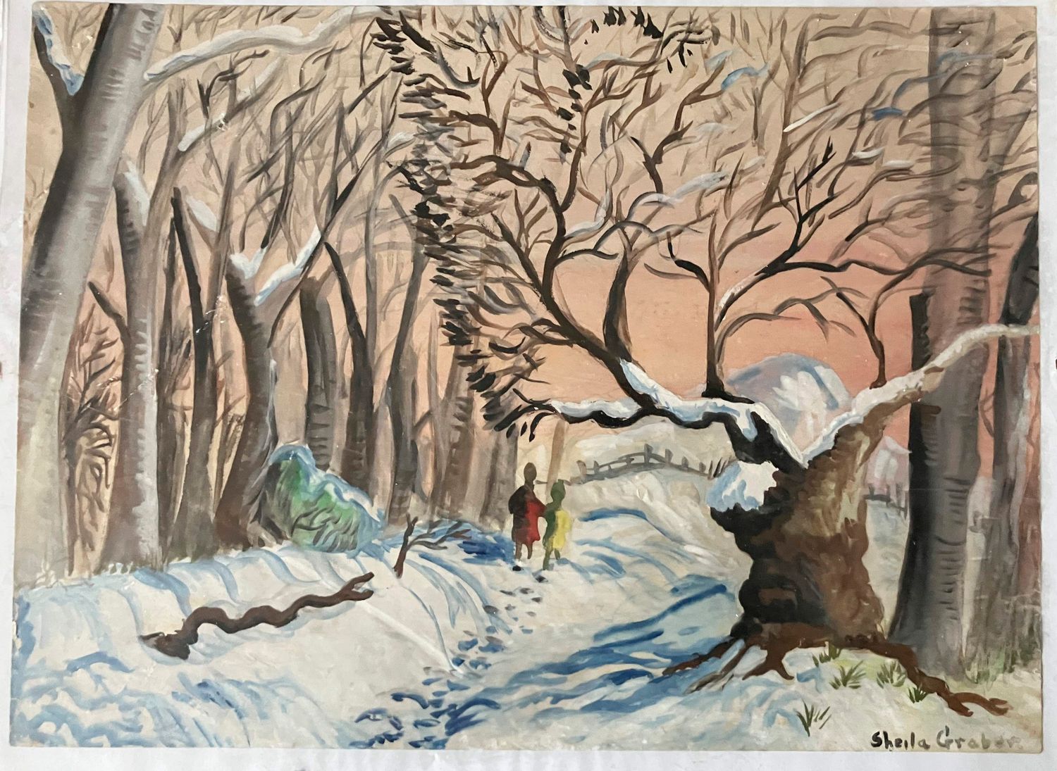 ORIGINAL-WINTER WALK from memory 1953