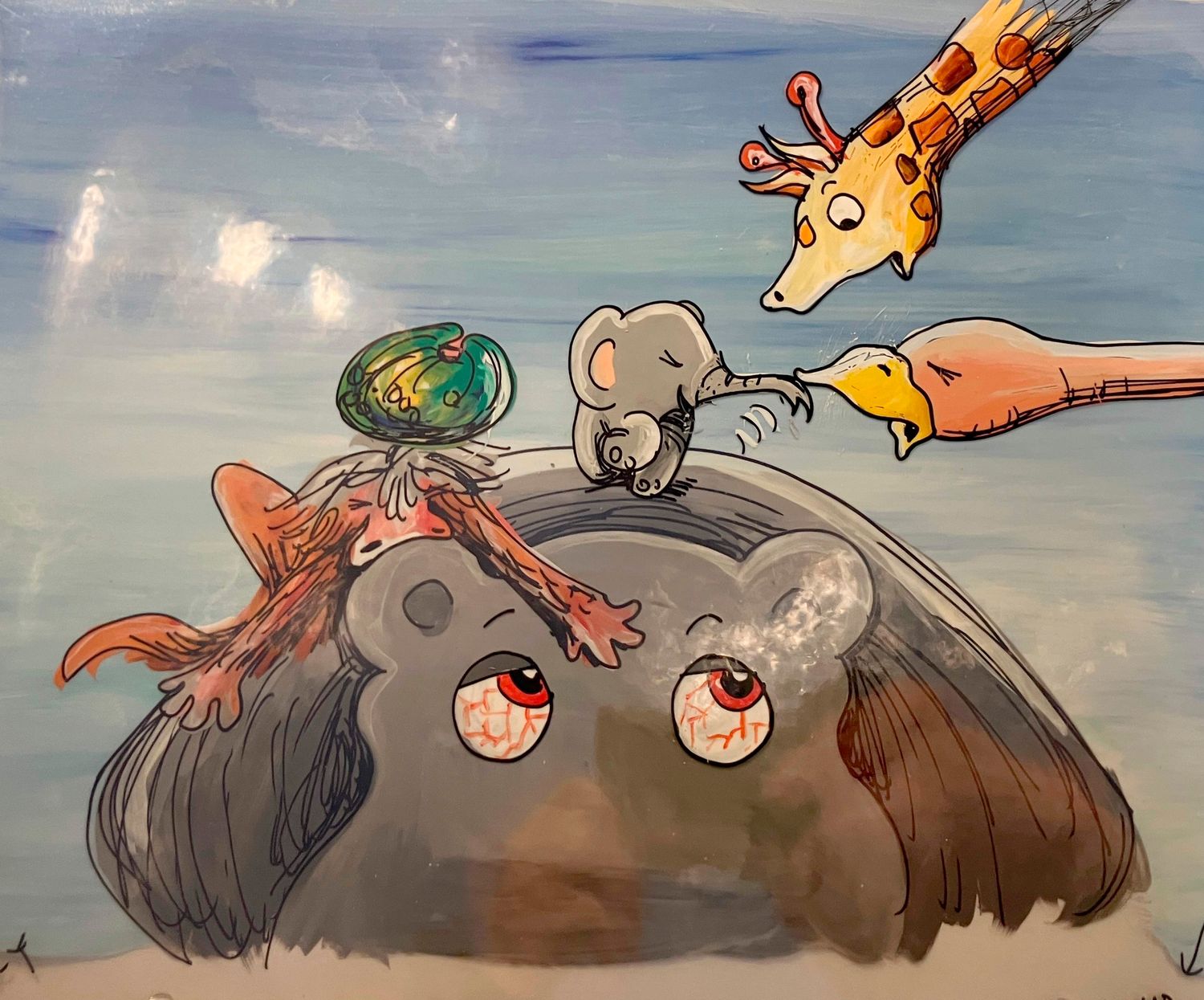 Hand Painted Cel- JUST SO '80 " Elephants's Child - Revenge