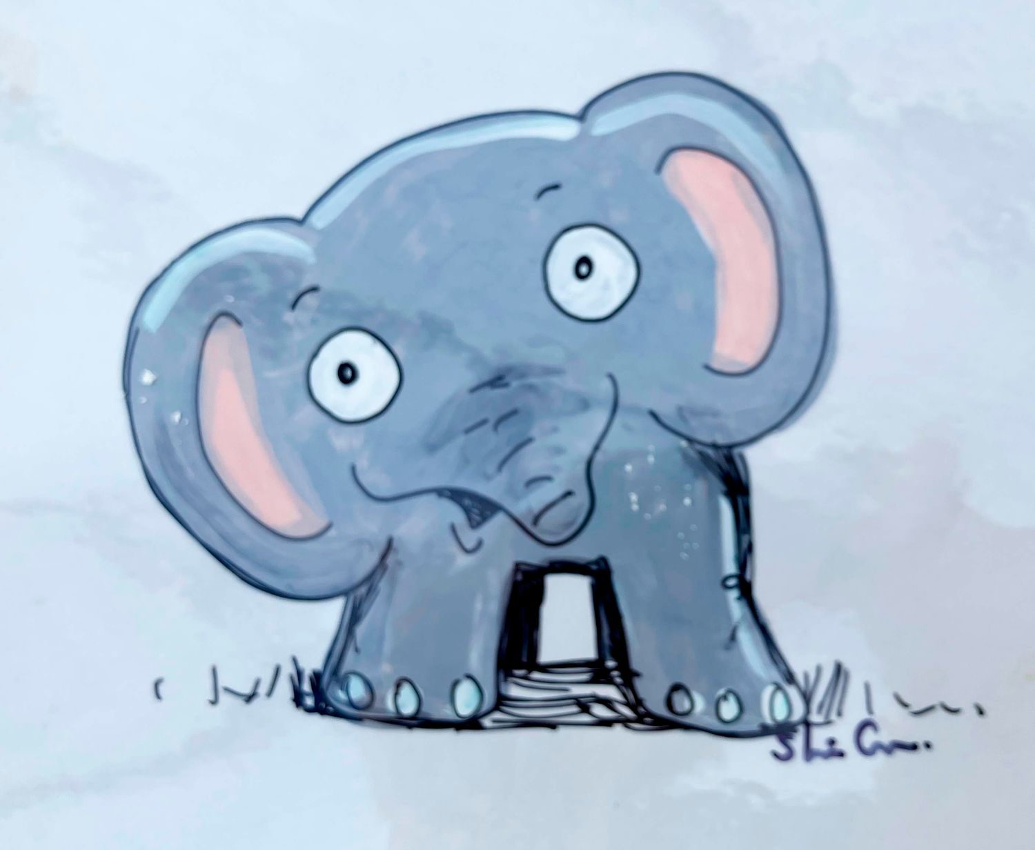 Hand Painted Cels  JUST SO '80 " 2 X CURIOUS Elephants's Child