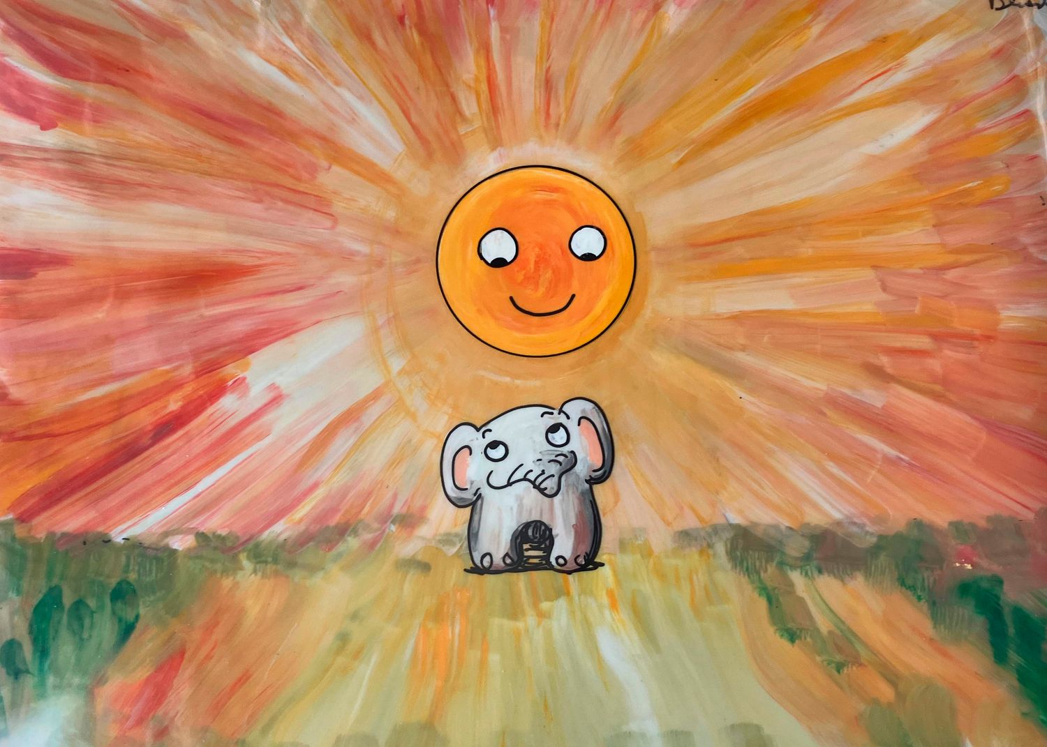 Hand Painted Cels  JUST SO '80 " MORNING CAME" Elephants's Child