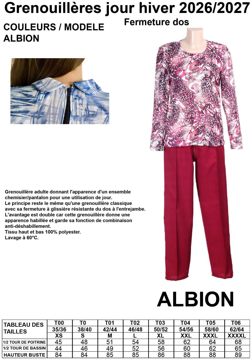 GF25 grenouillères jour hiver 2026/2027 GF25 grenouillères jour hiver 2026/2027