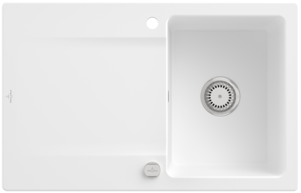 Villeroy &amp; Boch Siluet 45 Built-in sink, included Waste system pop-up, 800 x 510 mm, CeramicPlus