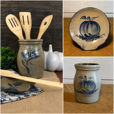 Rowe Pottery Utensil Holder & Spoon Rest