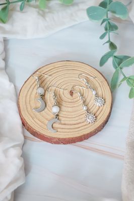 Boucle d'oreille - Moon and Sun