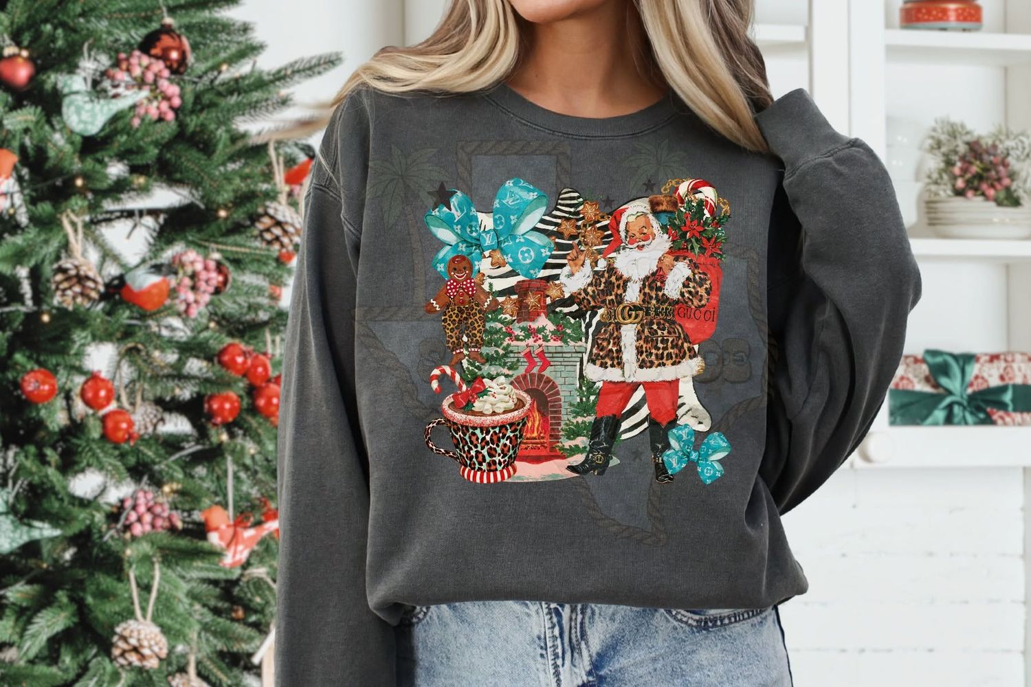 Boujee Christmas Blue Bow