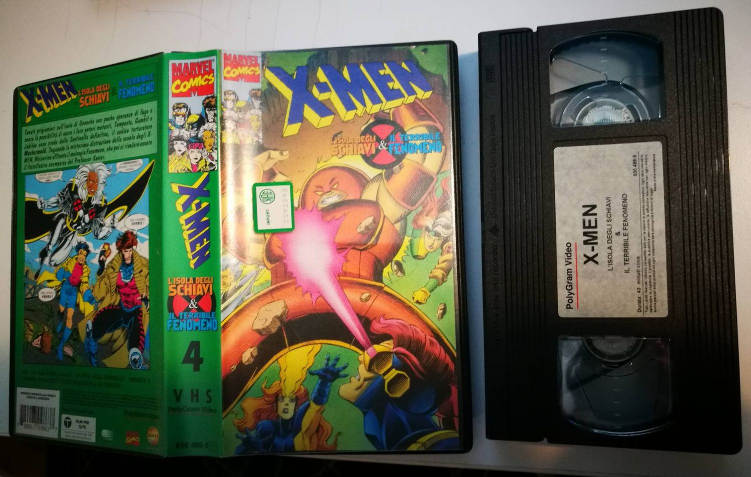 TeknoFilm - VHS – INSUPERABILI X-MEN Volume 4 - L'ISOLA DEGLI SCHIAVI e IL TERRIBILE FENOMENO (1992) - POLYGRAM (INEDITO IN DVD)