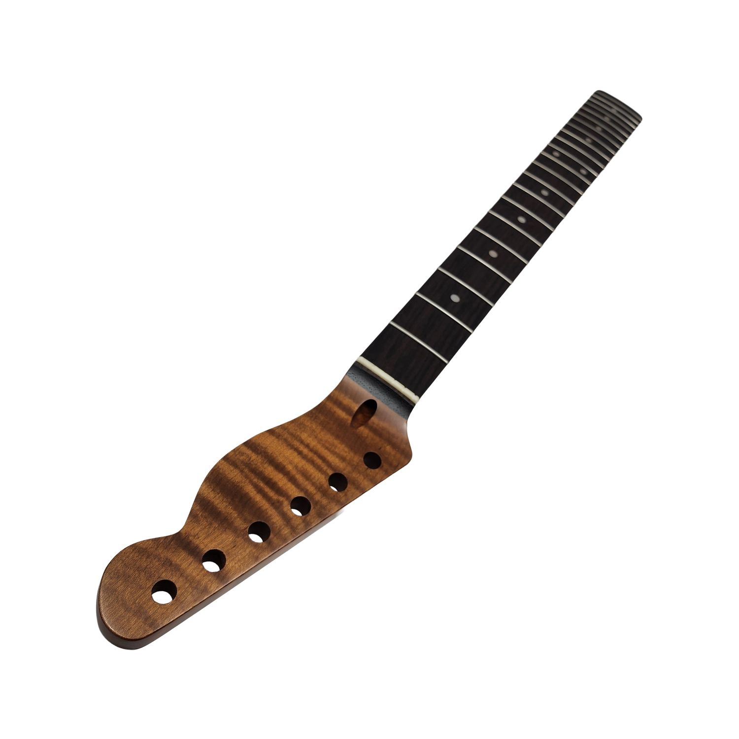 5A Highly Flamed T-Style Neck Roasted Maple-Rosewood – 25.5" Scale Length