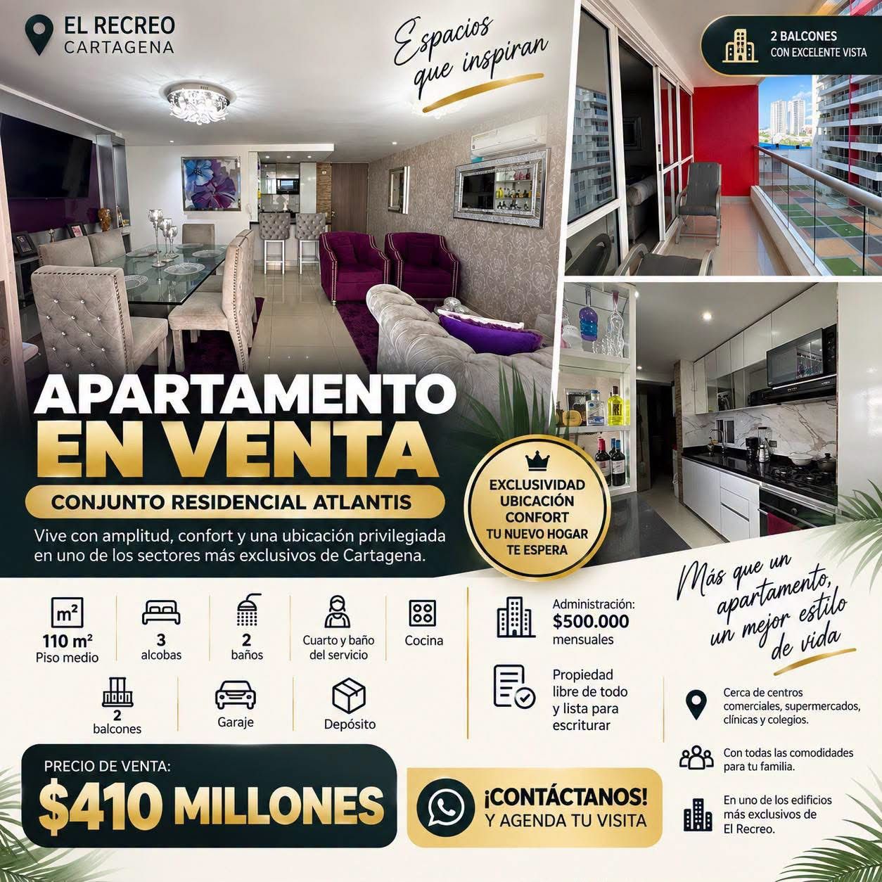 APTO EN VENTA EN EL RECREO