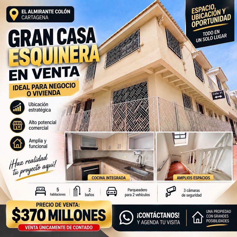 VENTA DE CASA ESQUINERA EN ALMIRANTE COLÓN VENTA DE CASA ESQUINERA EN ALMIRANTE COLÓN