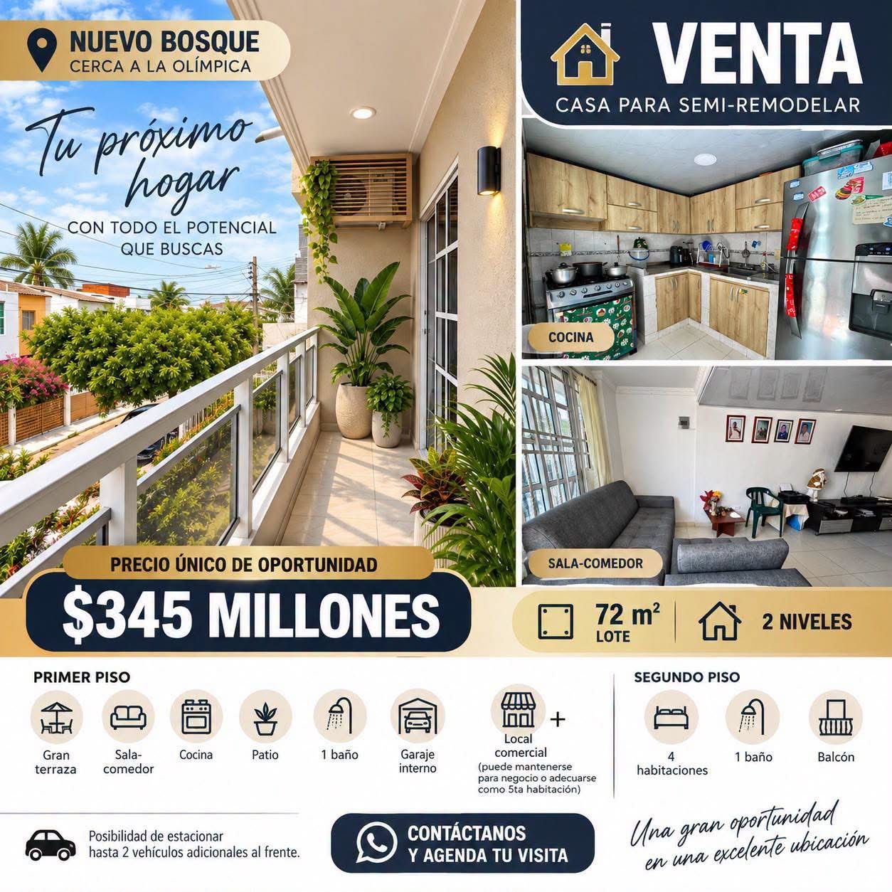 VENTA DE CASA EN NUEVO BOSQUE