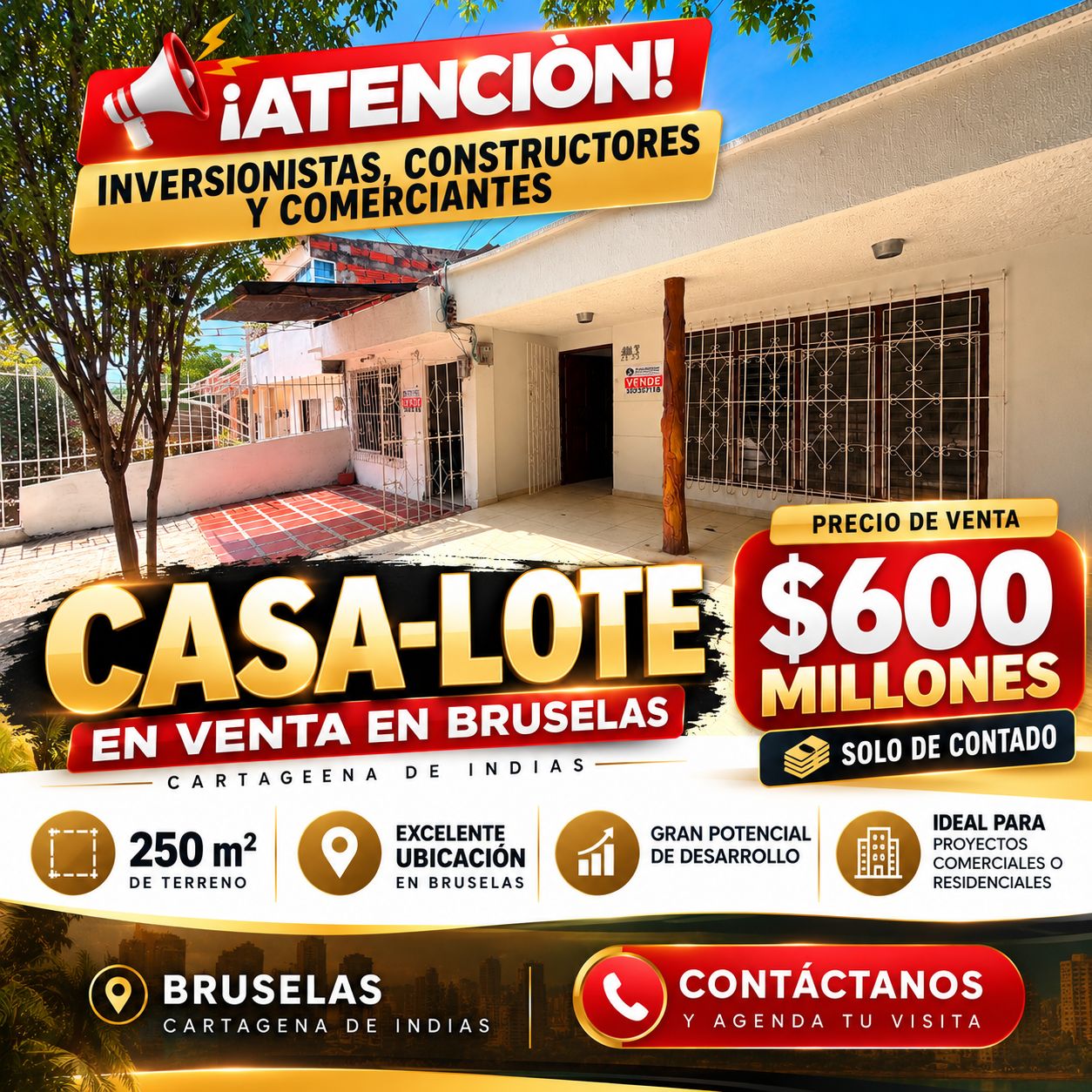 VENTA DE CASA LOTE EN BRUSELAS