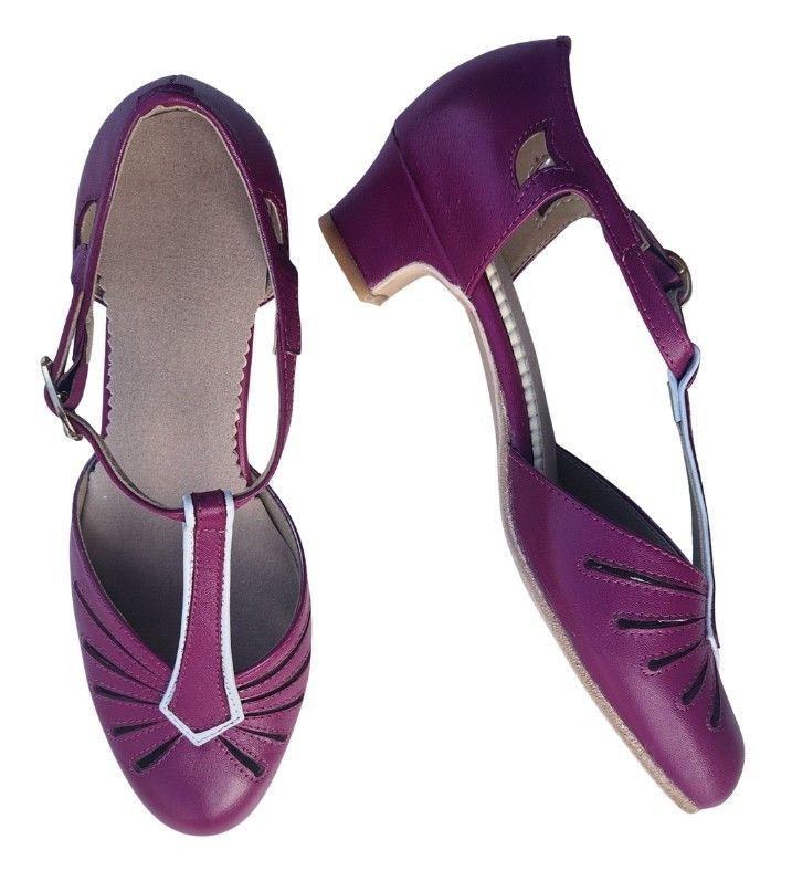 M-0523 - Dark Pink / White Leather, Leather Sole, 4cm heel. Heel and Colour options available. M-0523 - Dark Pink / White Leather, Leather Sole, 4cm heel. Heel and Colour options available.