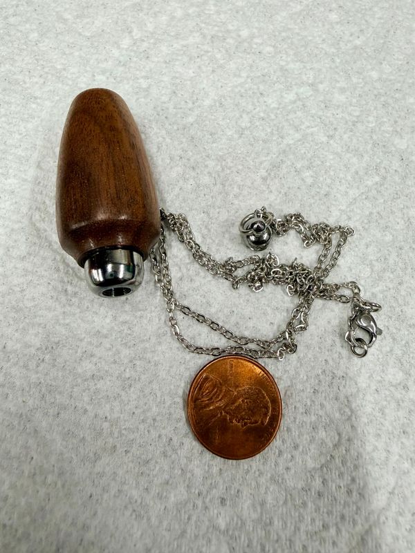 Walnut wood, Keepsake necklace (1 1/4" x 13/16"