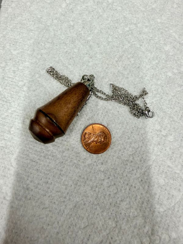 Walnut wood keepsake necklace (2" x 7/8")