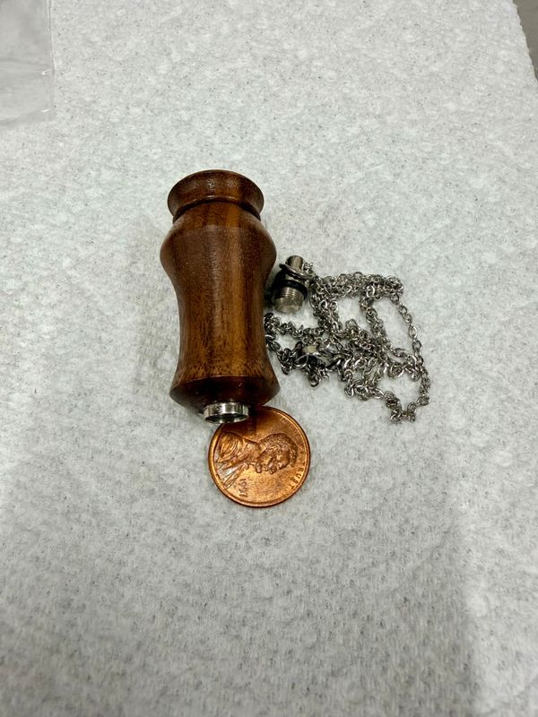 walnut wood keepsake necklace (2 1/4" x 7/8")