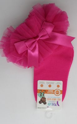 LACE02-HOT PINK/M-SOCK