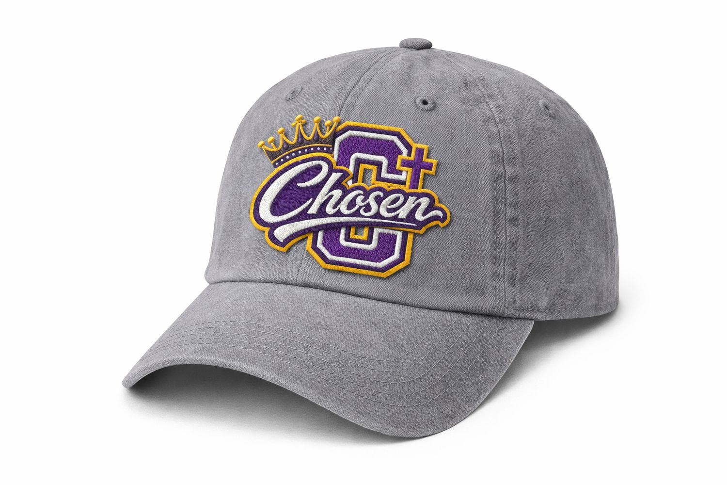 Chosen Crown &amp; Cross Embroidered Dad Hat