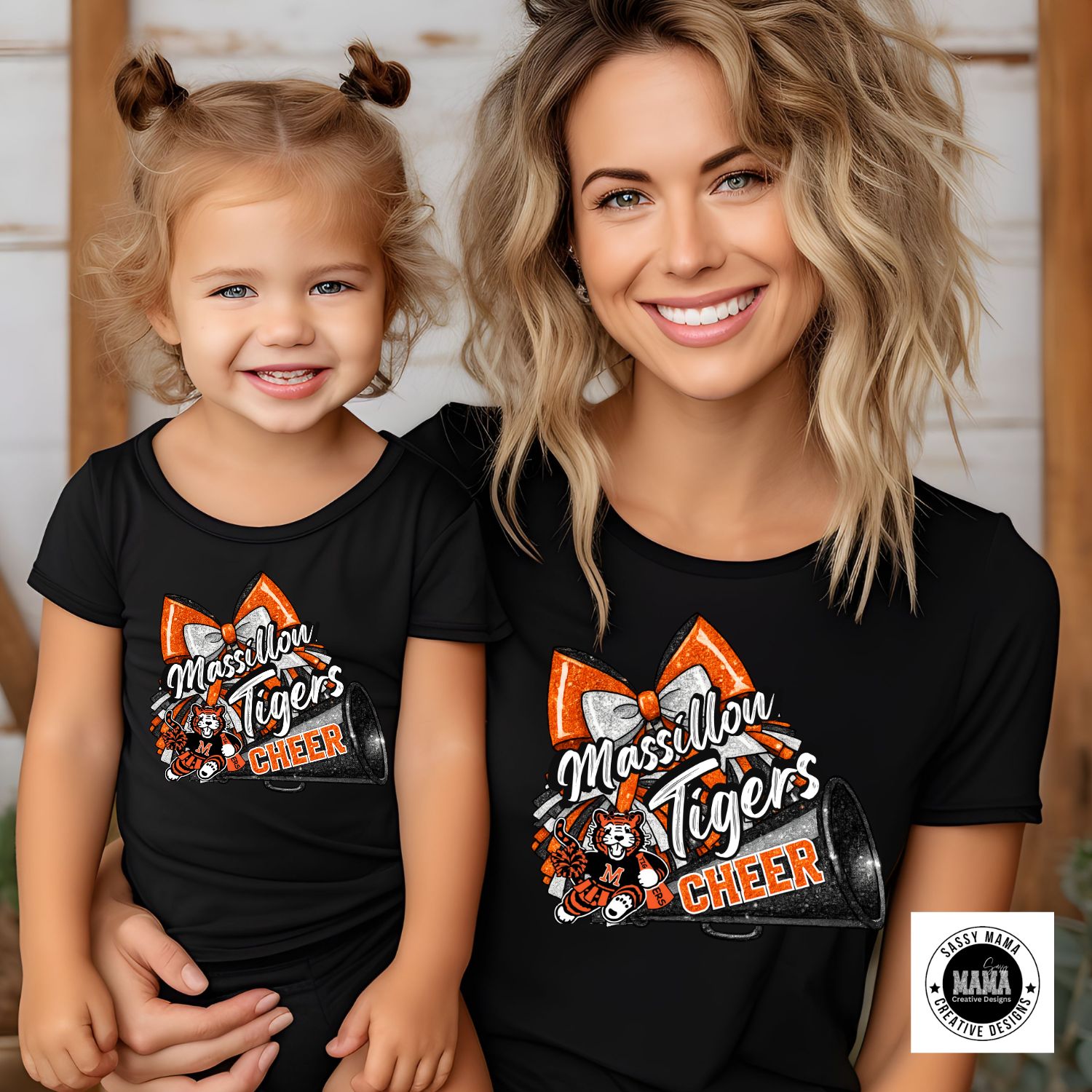 ⭐ Massillon Tiger Cheer Faux Sparkle Bow