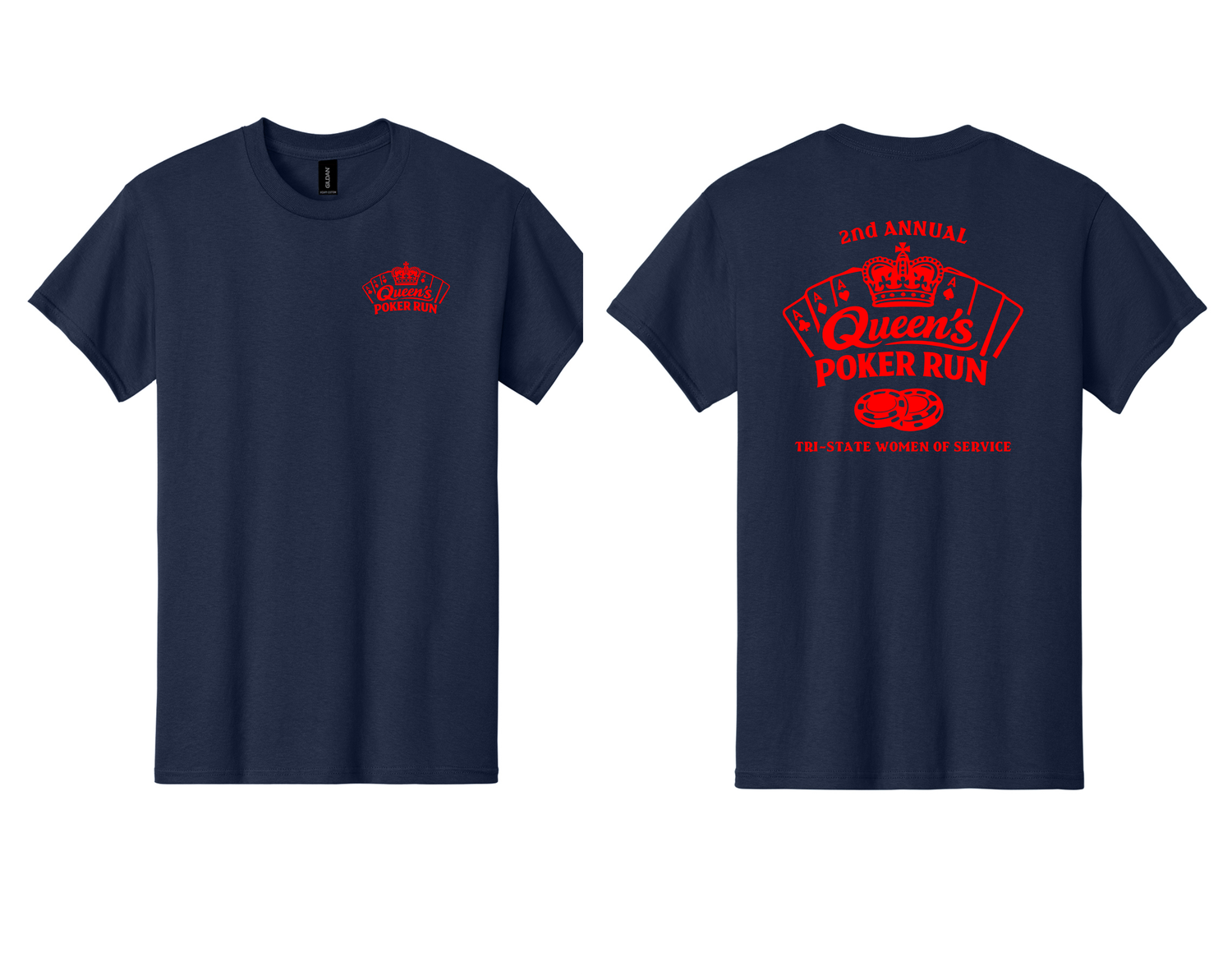 Queen's Poker Run t-shirts
