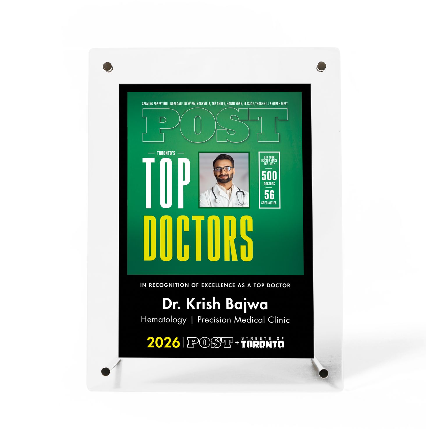 Top Doctor Small Portrait Plaque 2026