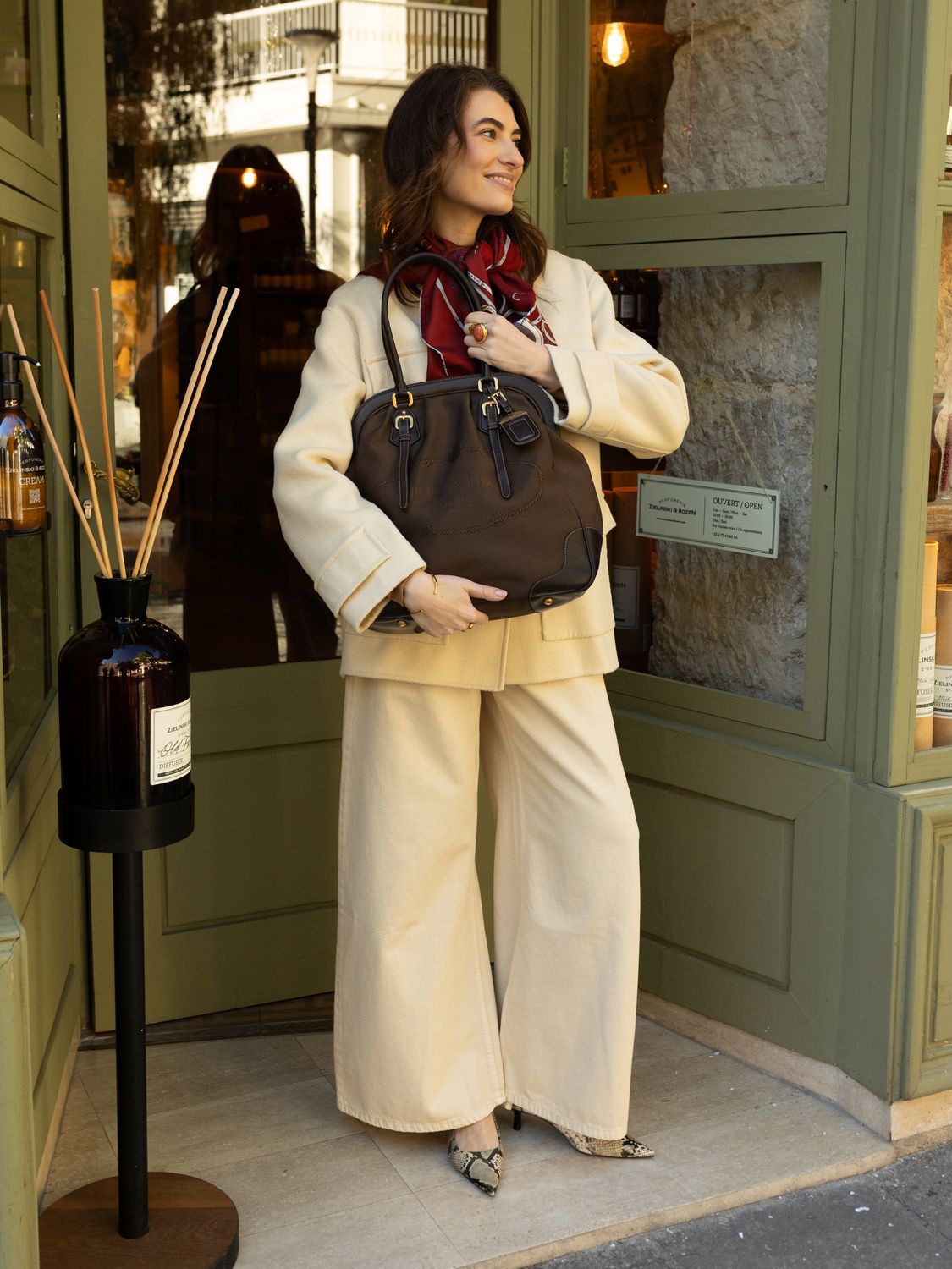 Prada Logo Jacquard Tote Bag