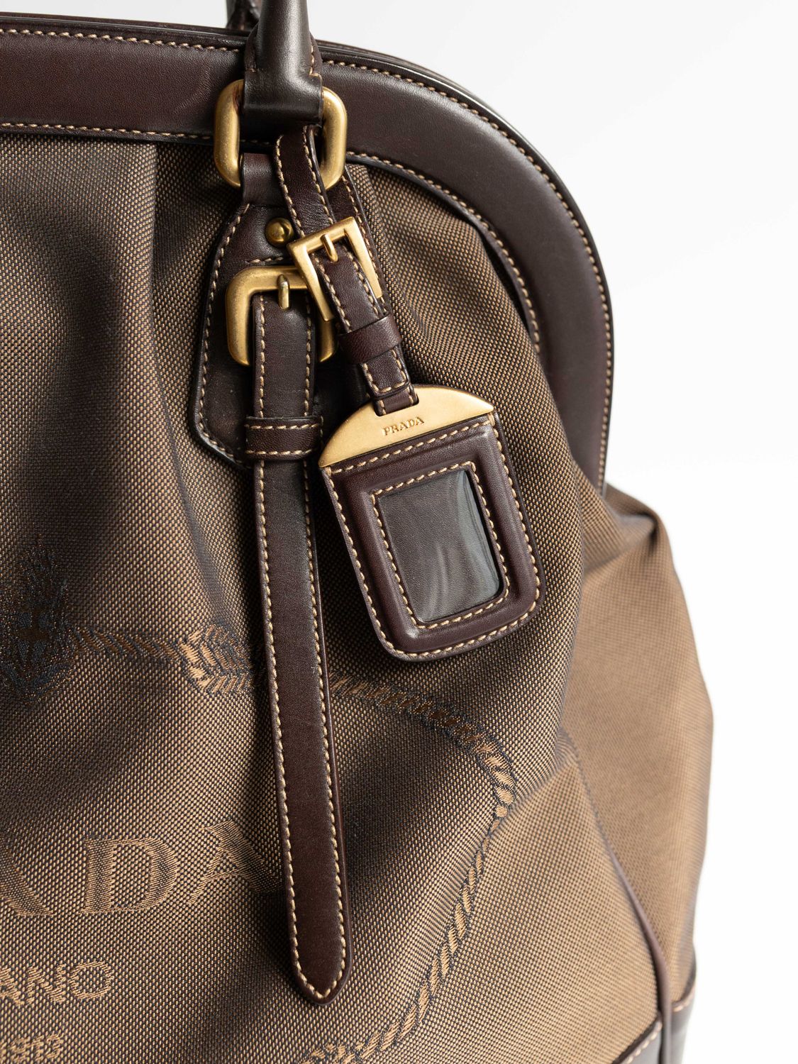 Prada Logo Jacquard Tote Bag