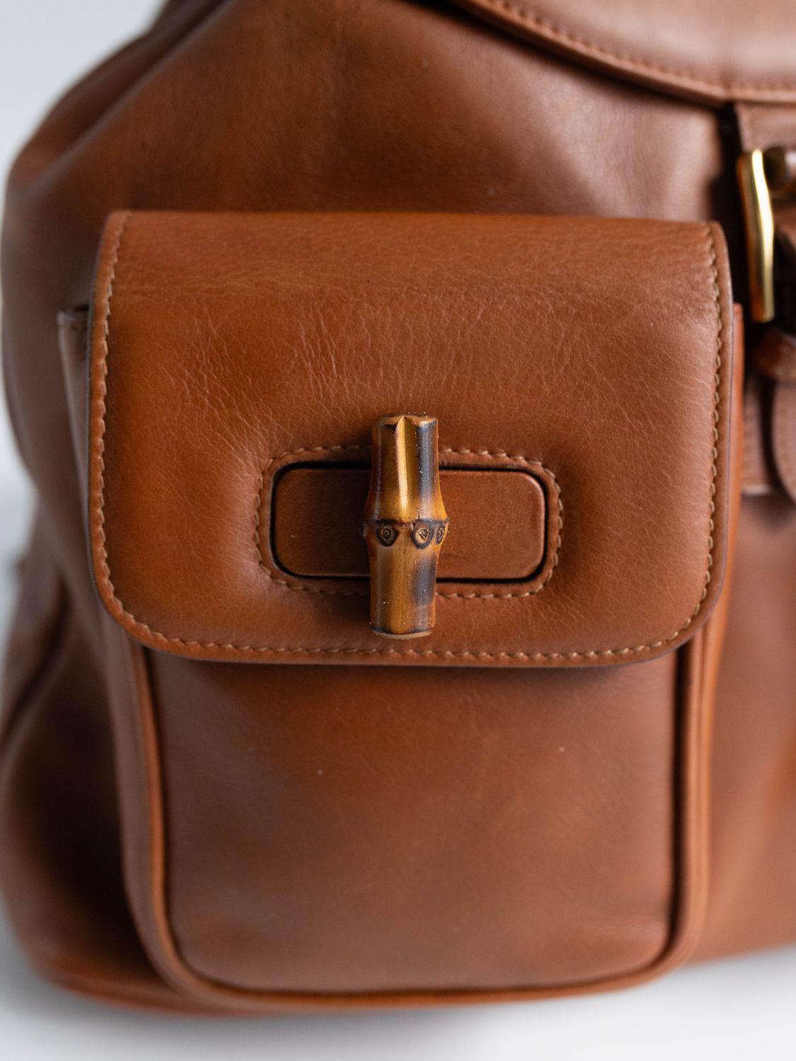 Gucci Bamboo Cognac Backpack