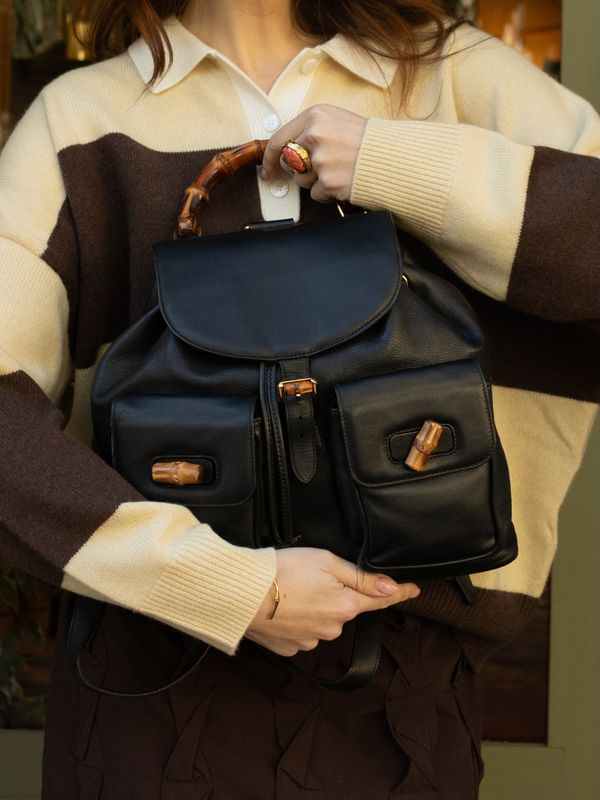 Gucci Bamboo Black Backpack