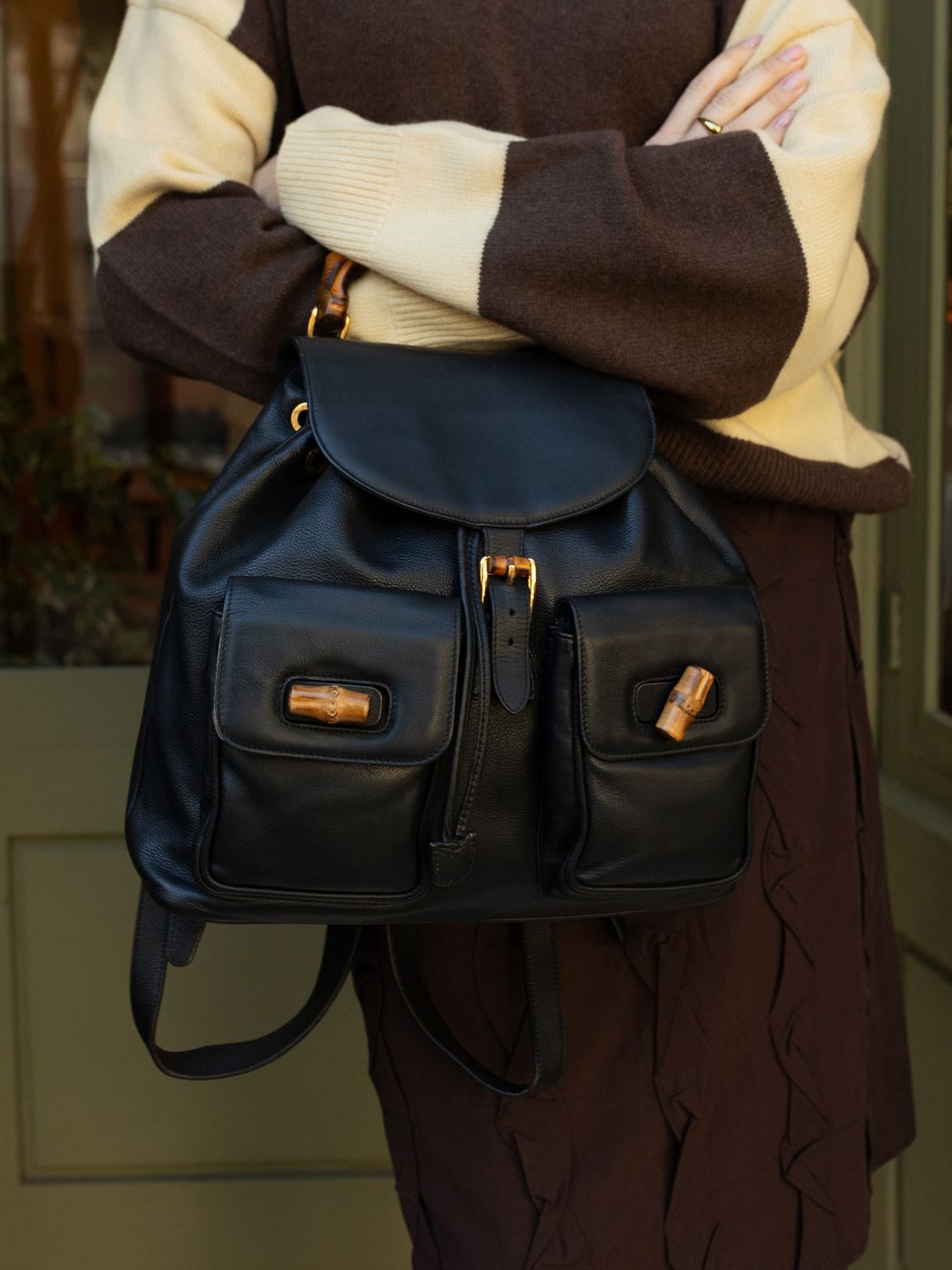 Gucci Bamboo Black Backpack