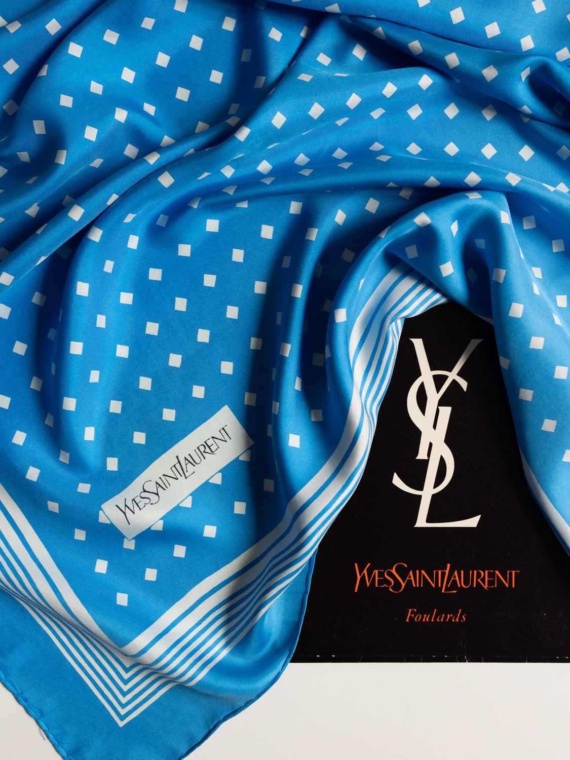 YSL Polka-Dot Silk Scarf