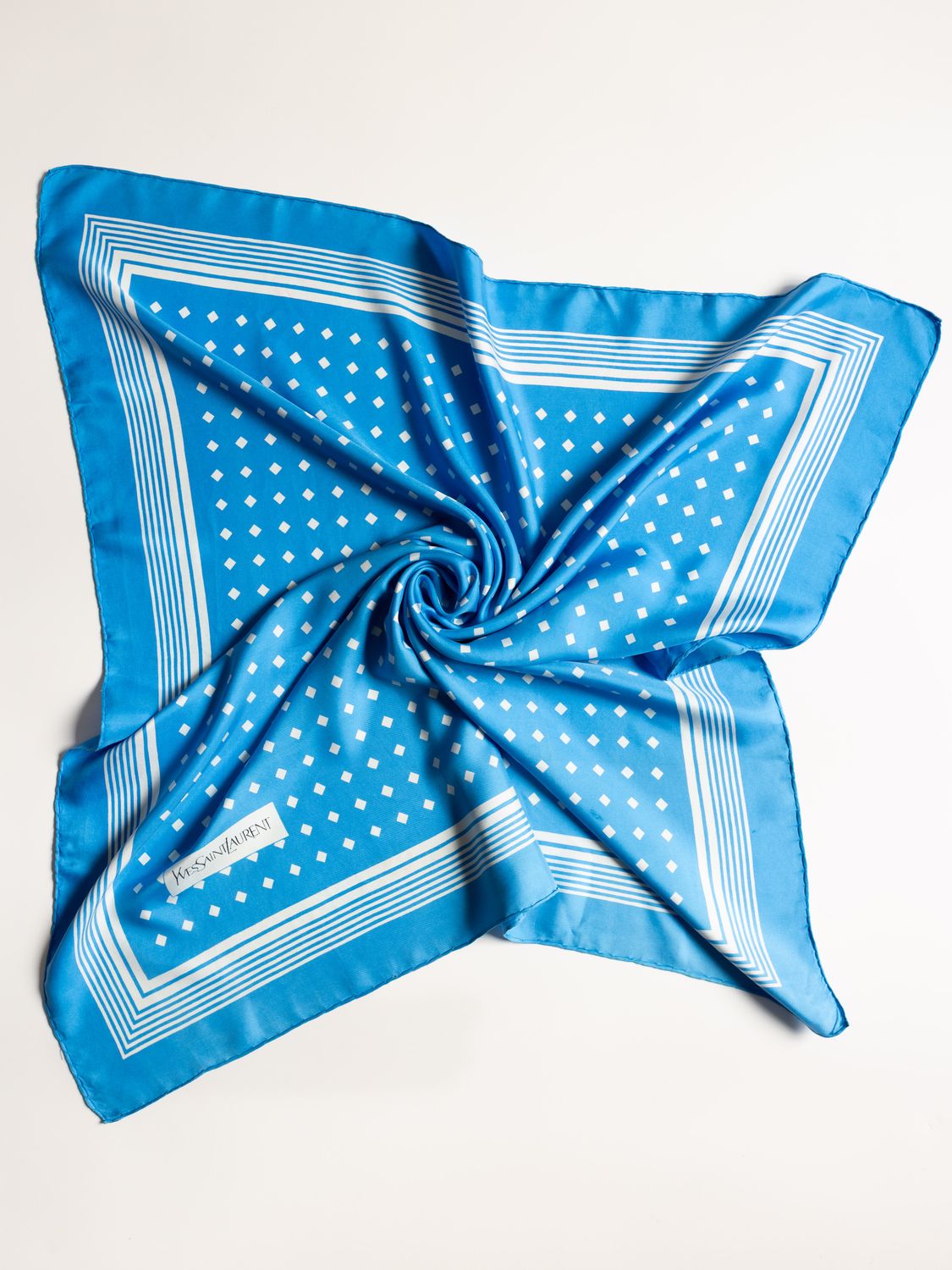 YSL Polka-Dot Silk Scarf