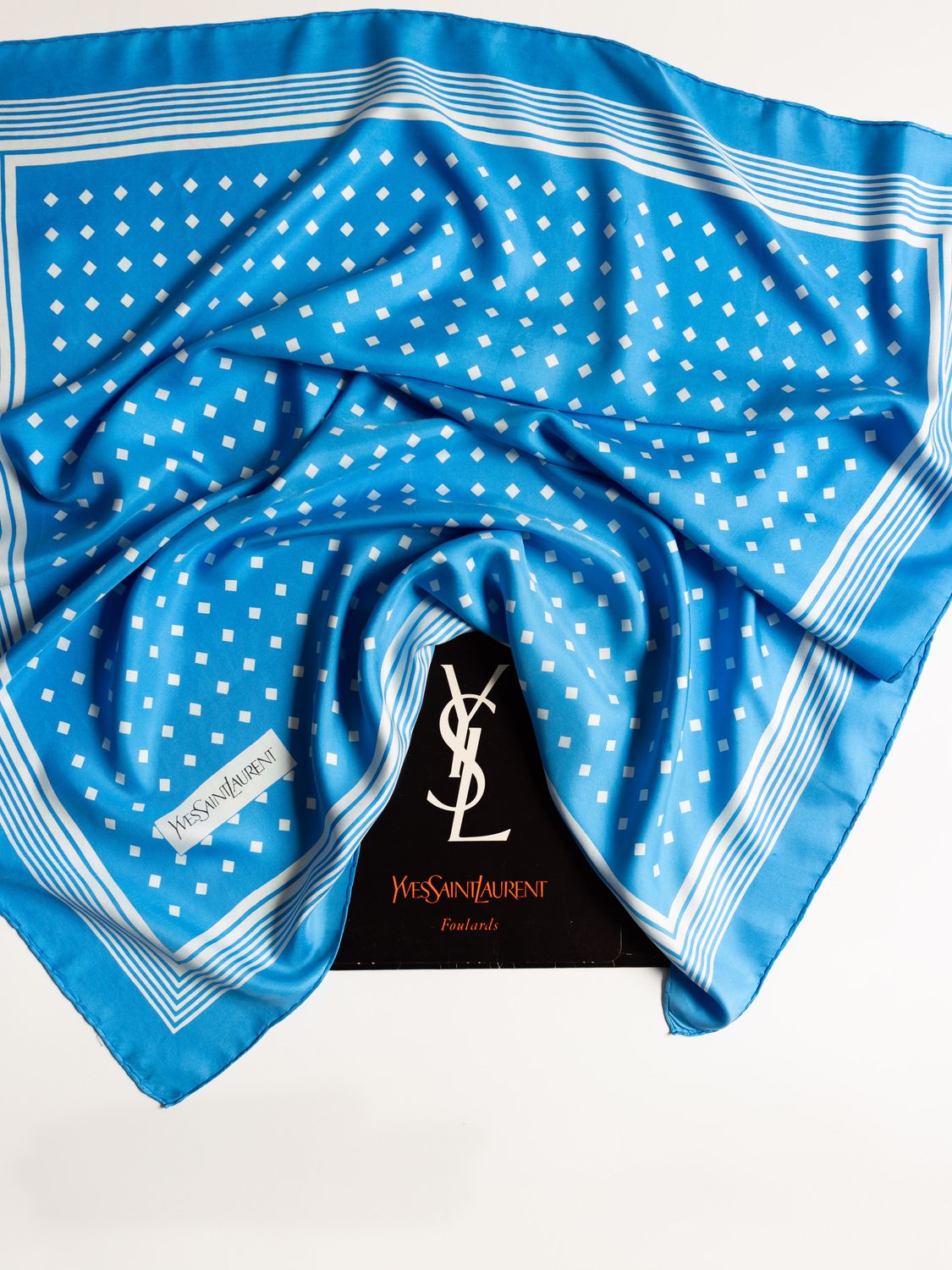 YSL Polka-Dot Silk Scarf