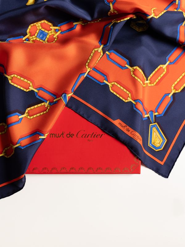 Cartier Chain Motif Silk Scarf