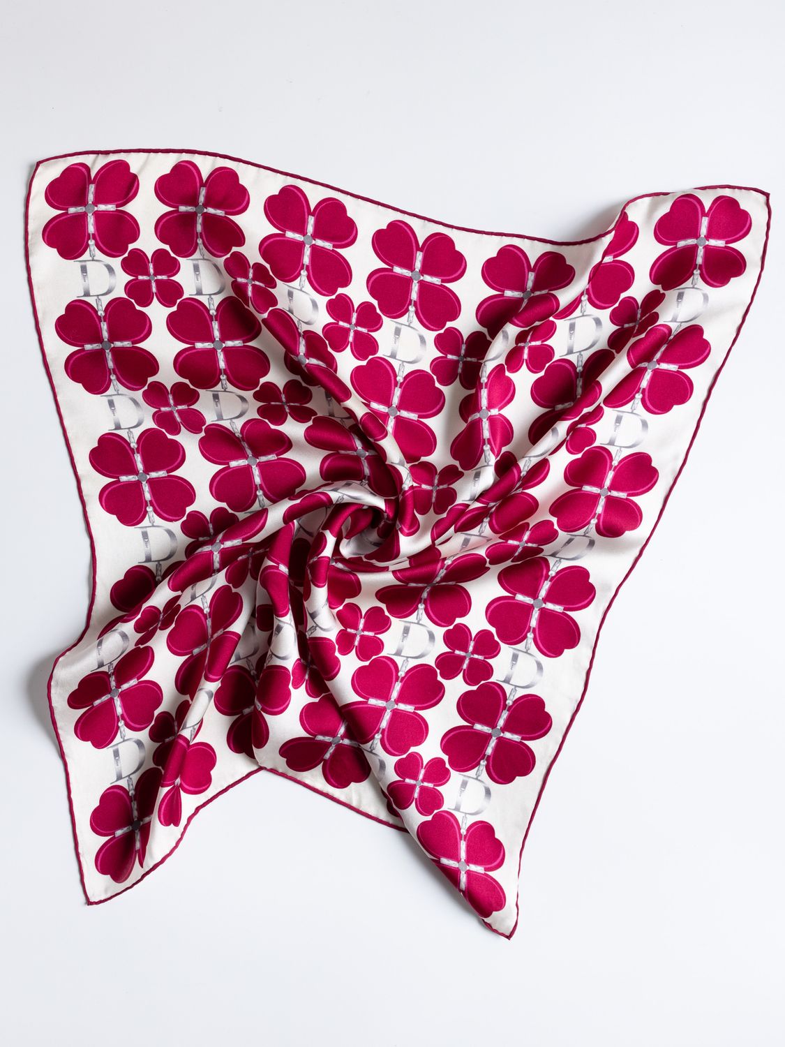 Christian Dior Heart Clover Silk Scarf