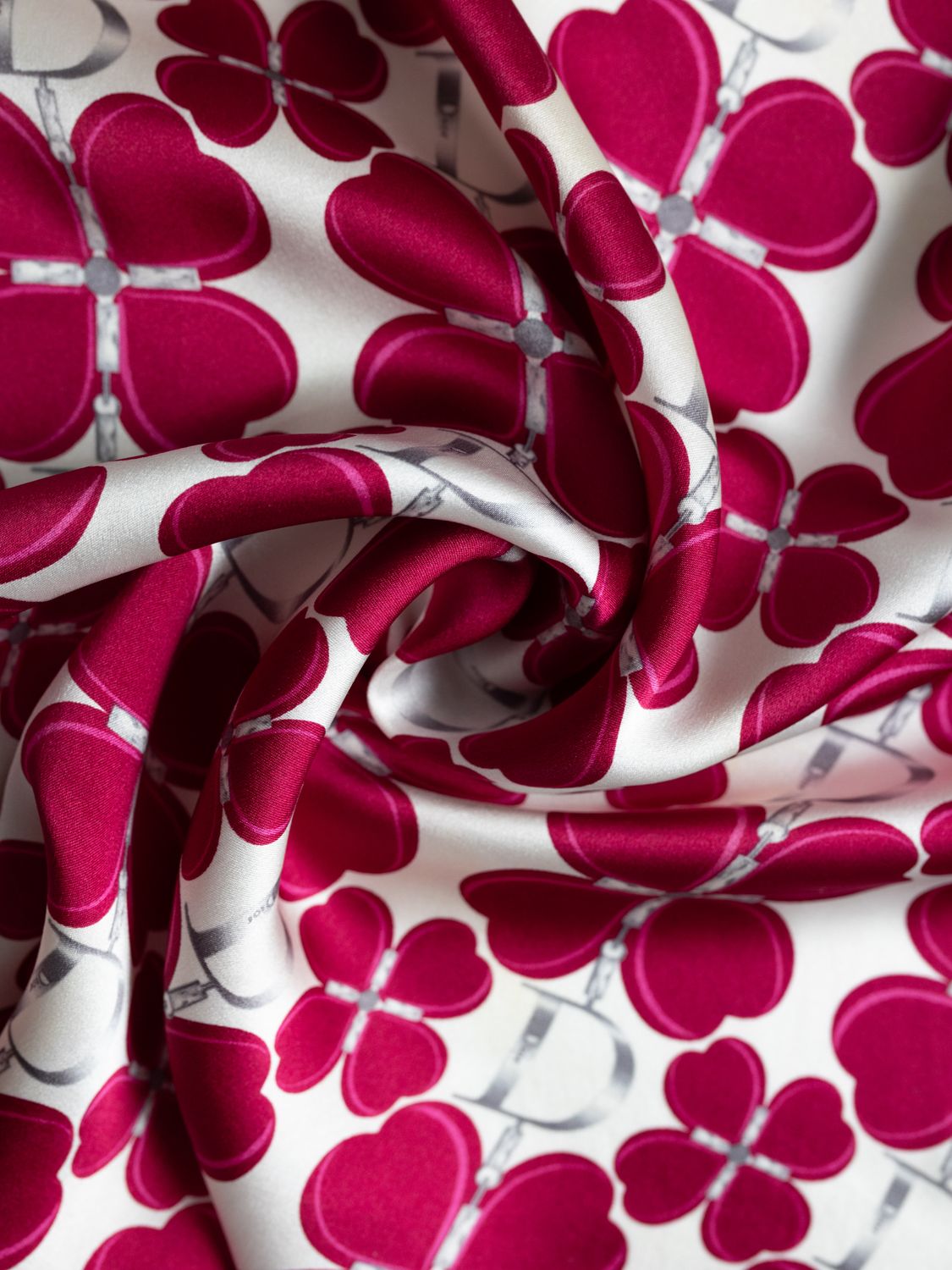 Christian Dior Heart Clover Silk Scarf