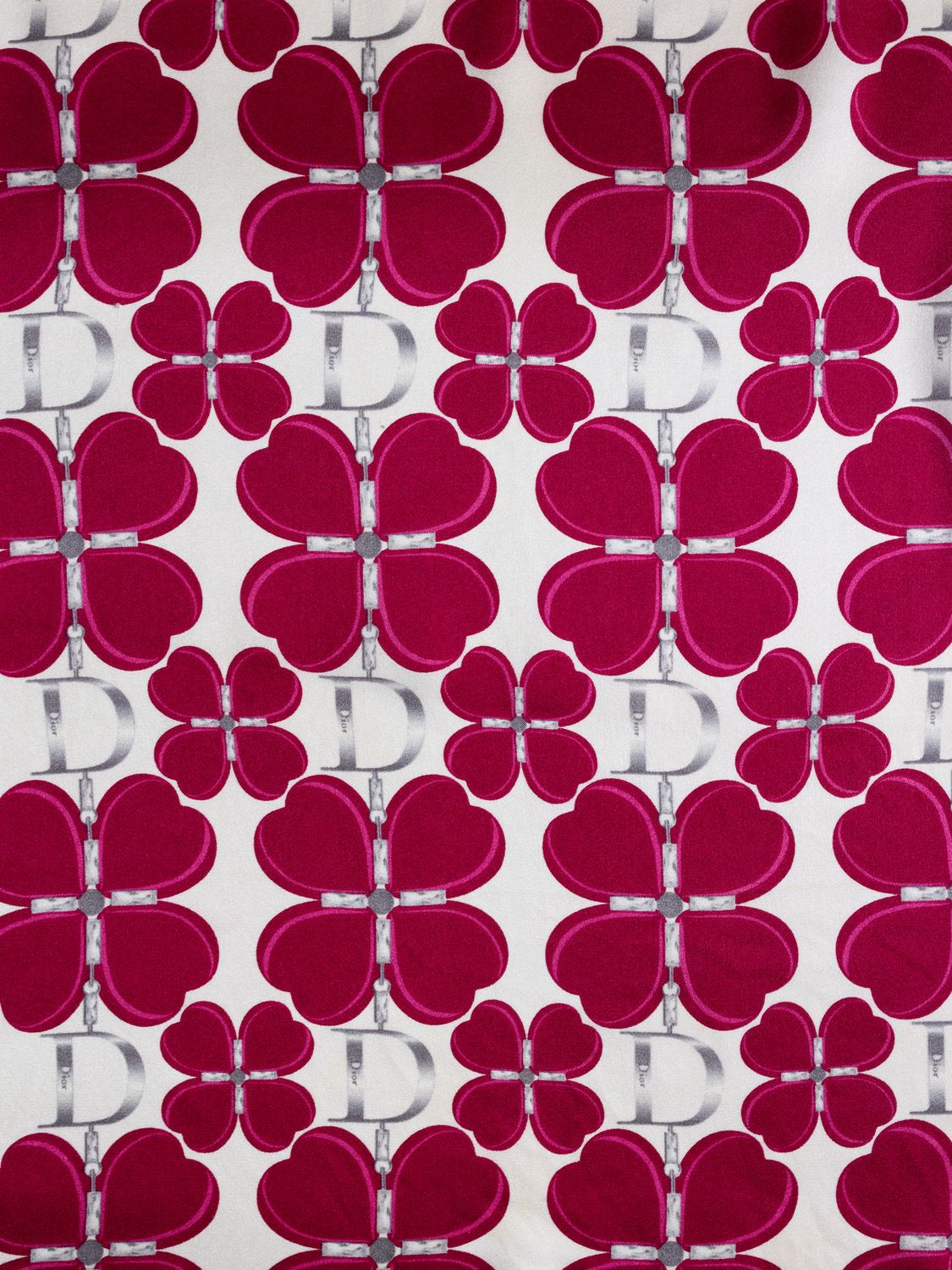 Christian Dior Heart Clover Silk Scarf