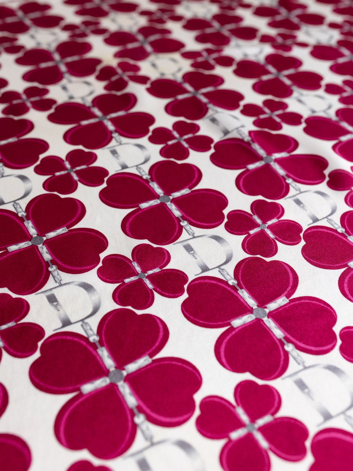 Christian Dior Heart Clover Silk Scarf