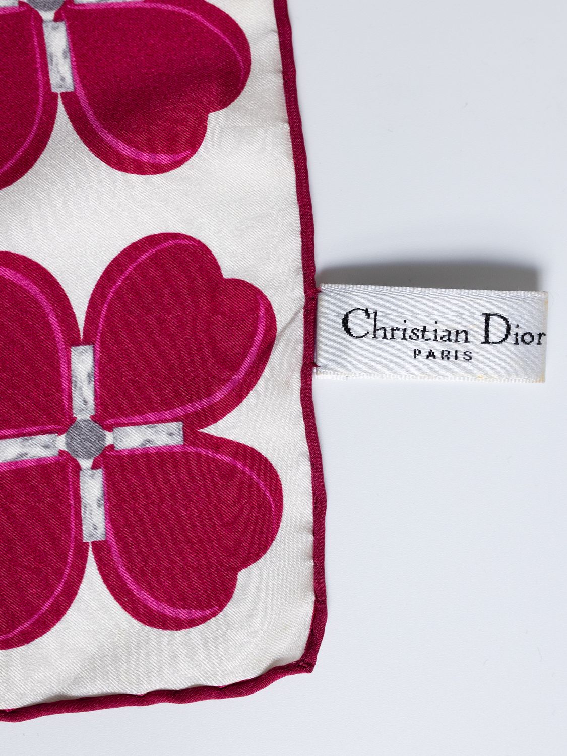 Christian Dior Heart Clover Silk Scarf