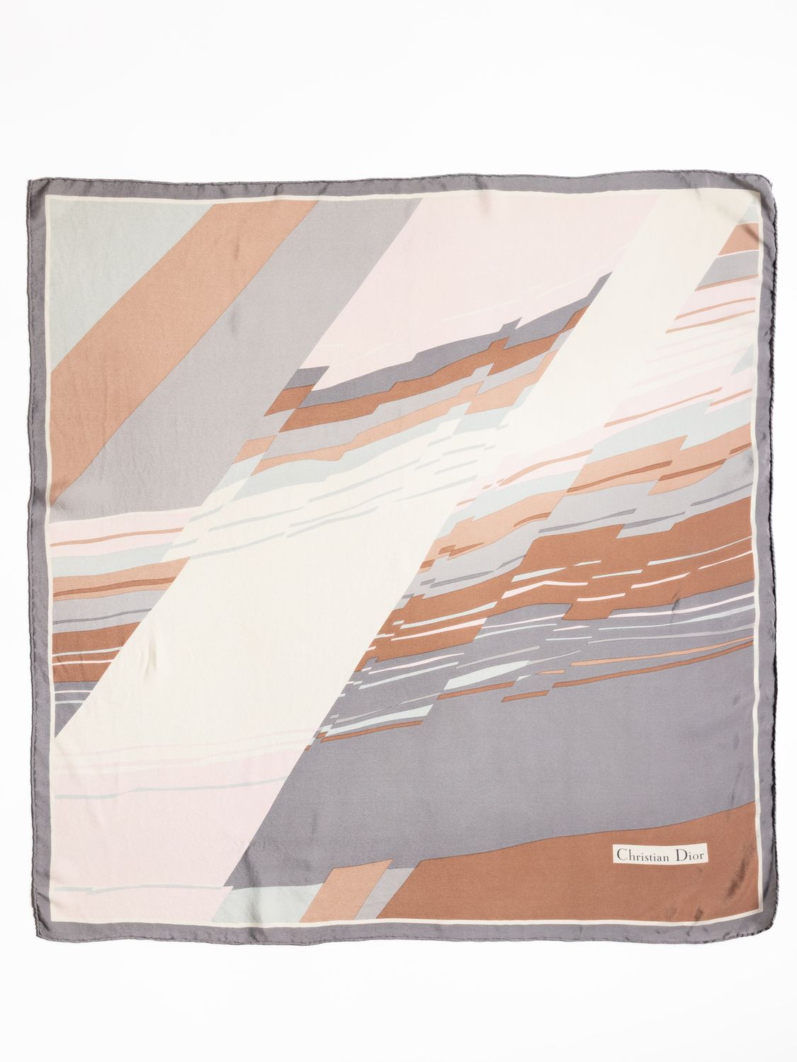 Christian Dior Abstract Brushstroke Silk Scarf