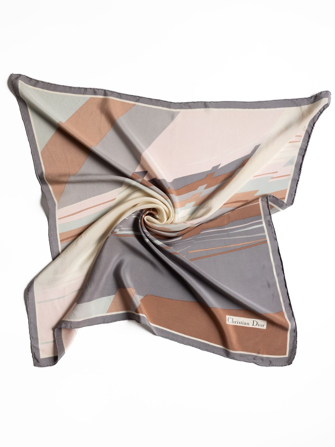 Christian Dior Abstract Brushstroke Silk Scarf