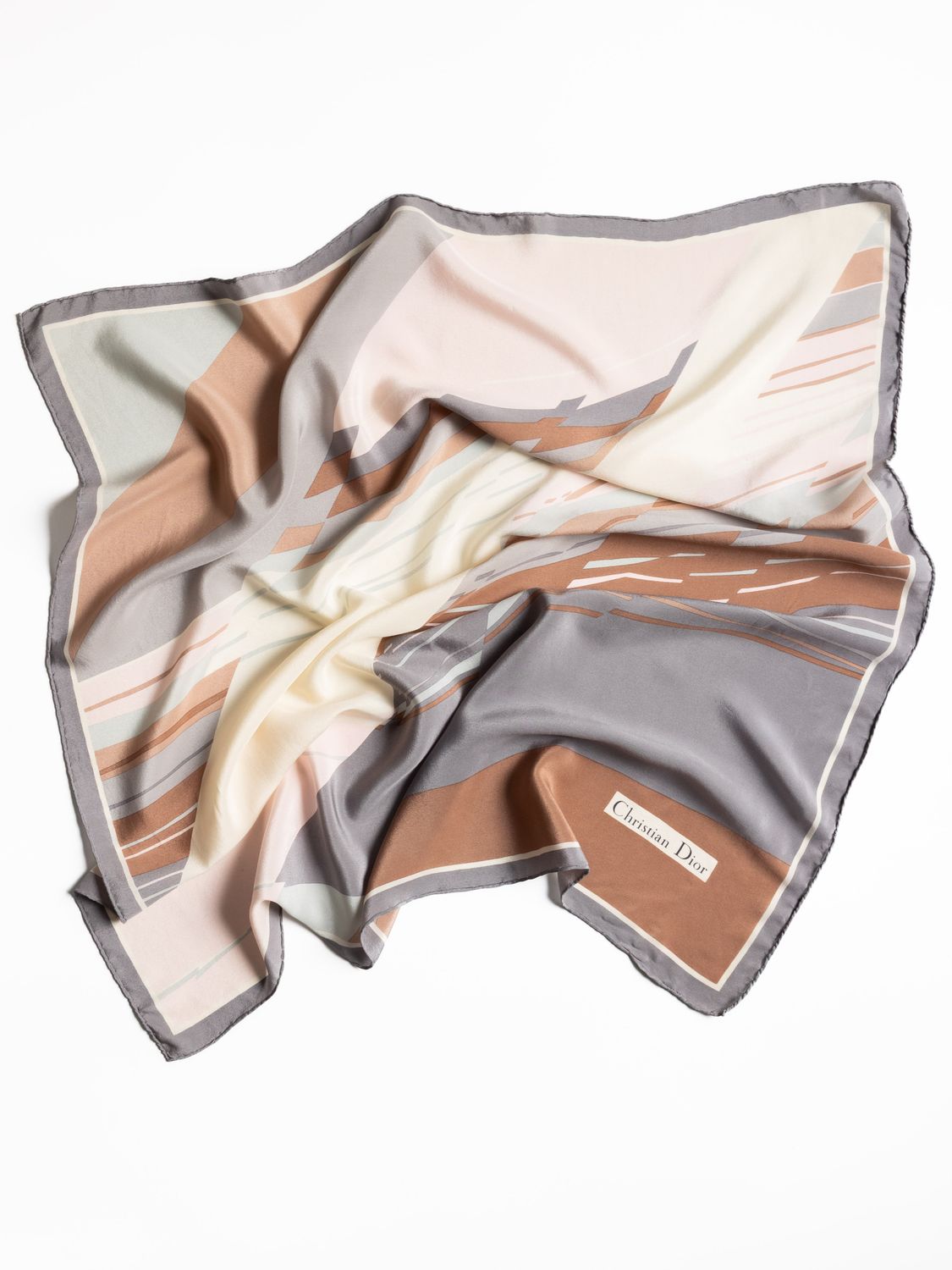 Christian Dior Abstract Brushstroke Silk Scarf