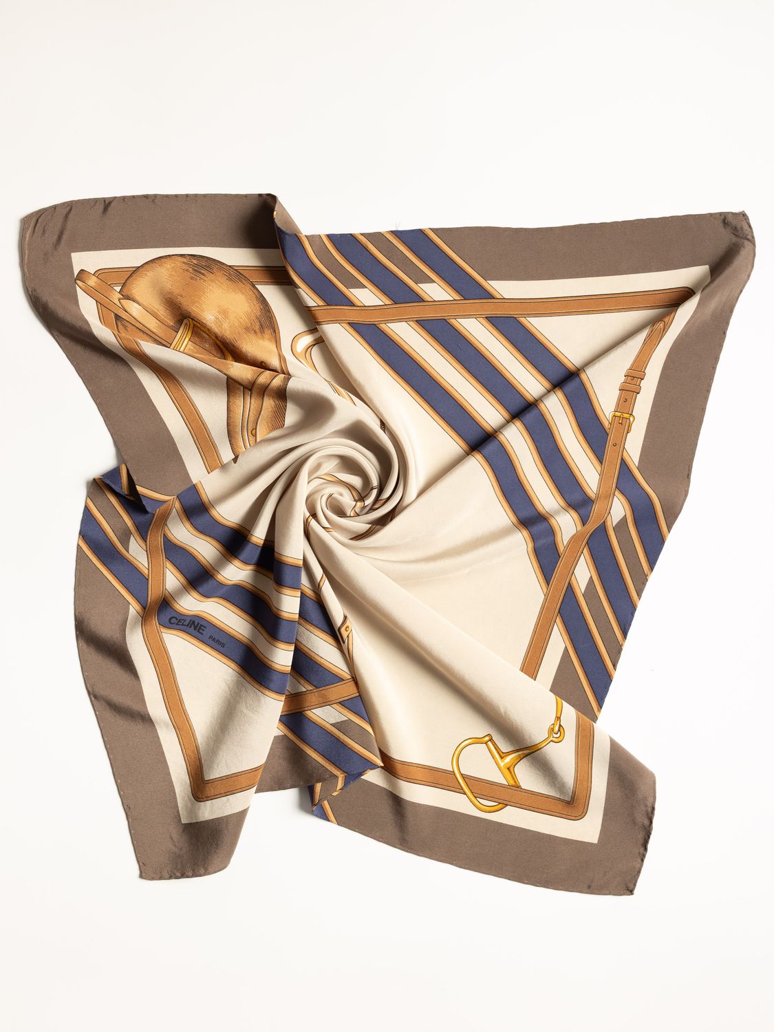 Celine Riding Cap &amp; Whip Silk Scarf