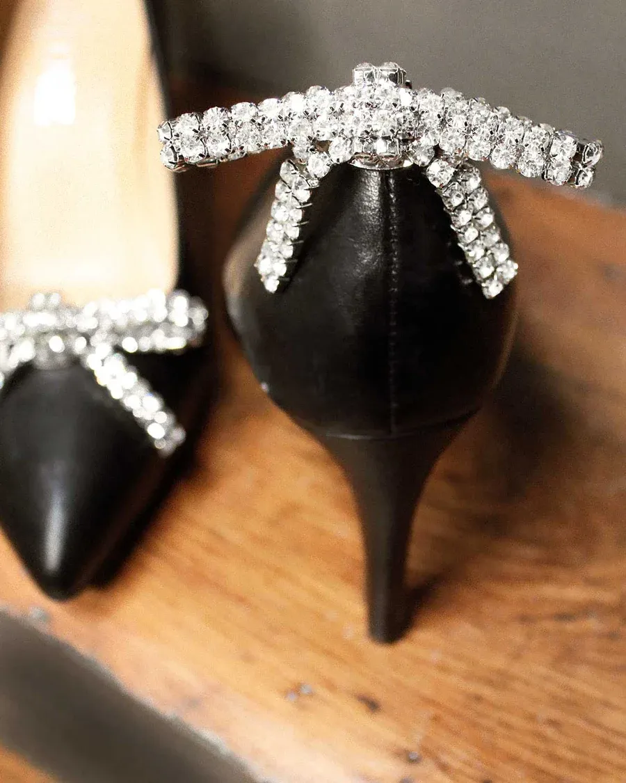 Bijoux Clips Froufrouz noeuds strass argenté