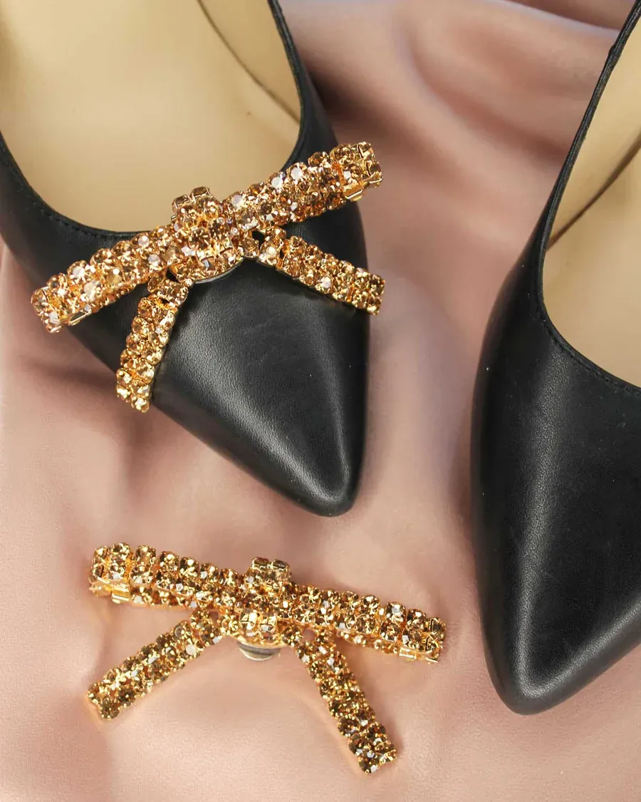 Bijoux Clips Froufrouz noeuds strass dorés