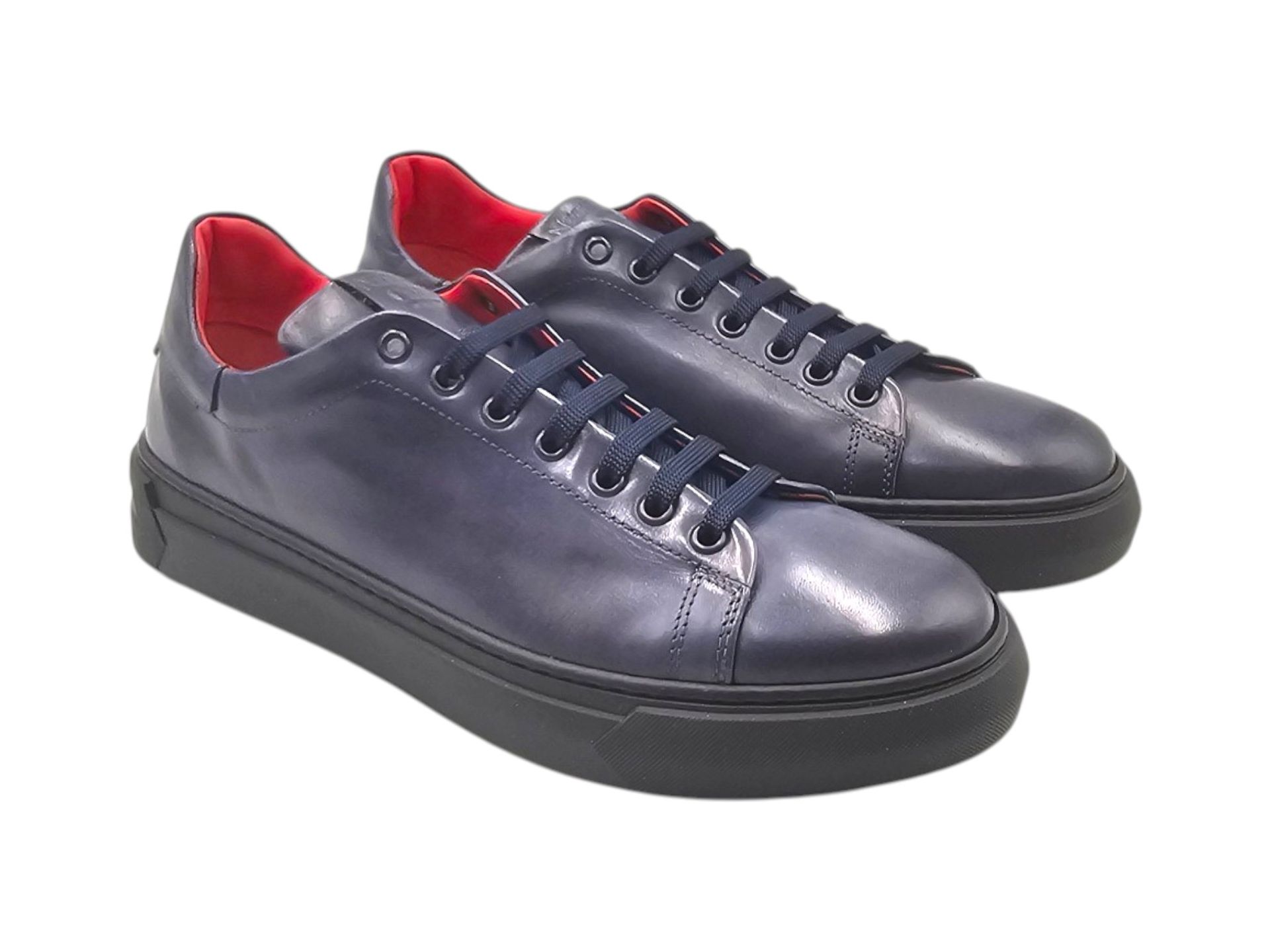 Nazareno Carelli Sneakers cuir bleu